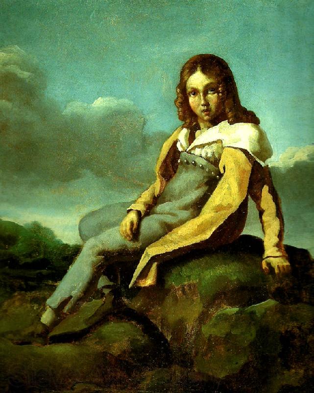 Theodore   Gericault alfred dedreux enfant France oil painting art